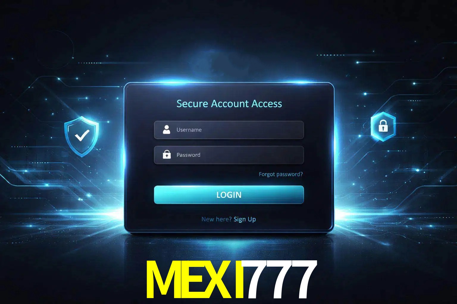 Pantalla de inicio de sesión de cuenta MEXI777 para usuarios en México